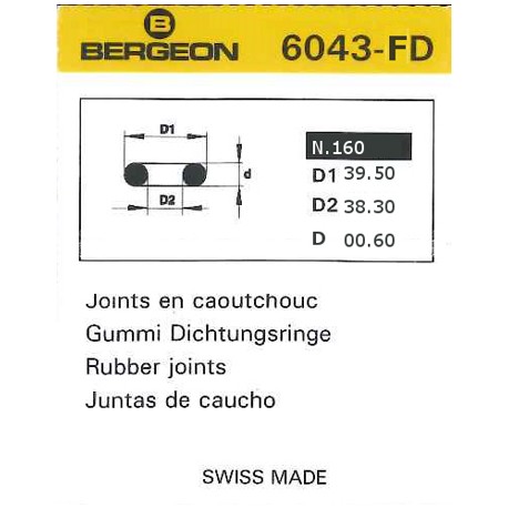 JUNTAS REDONDAS CAUCHO BERGEON EXTRAFINAS 6043-FD