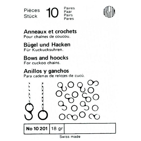 SURTIDO BERGEON 10 PARES ANILLAS Y GANCHOS CU-CUT