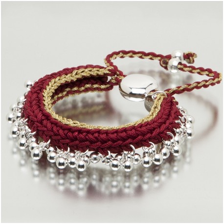 LINKS ZINGARA PULSERA GRANATE-DORADO