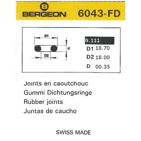 JUNTAS REDONDAS CAUCHO BERGEON EXTRAFINAS 6043-FD